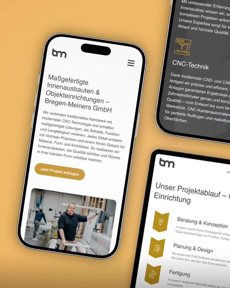 Neue Website für einen jungen Handwerksbetrieb