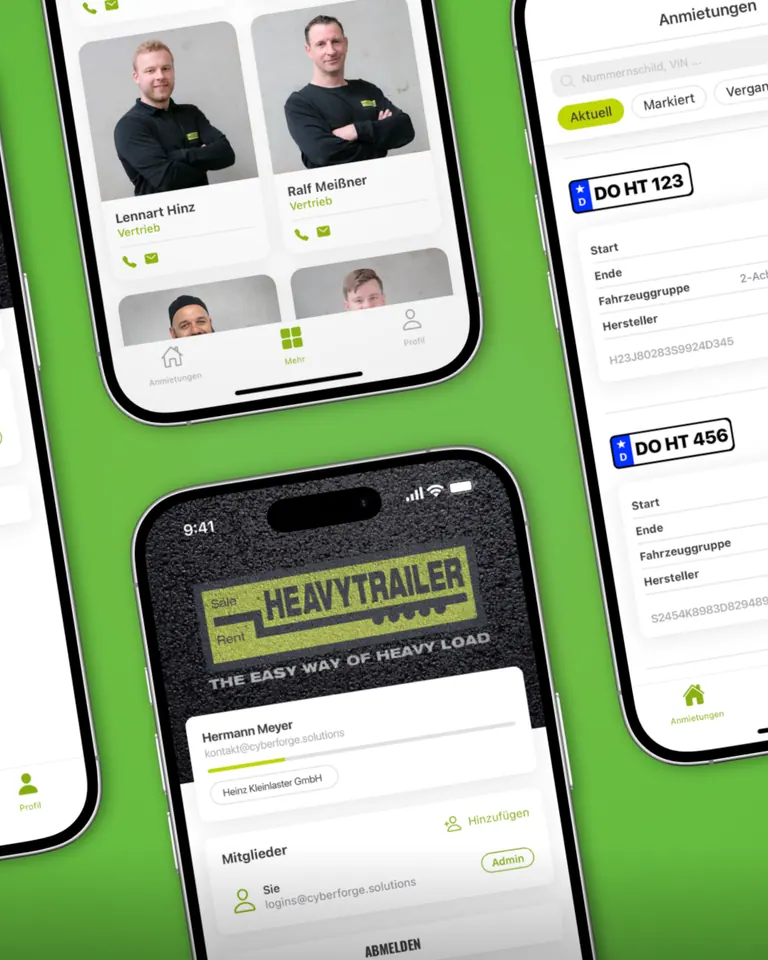 HeavyTrailer App — Kompaktes Kundenportal
